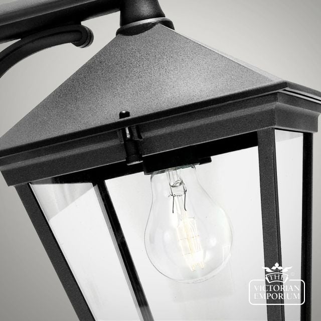 T2 Black  Turin 1 Light Down Wall Lantern Black Detail3