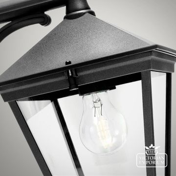 T2 Black  Turin 1 Light Down Wall Lantern Black Detail3