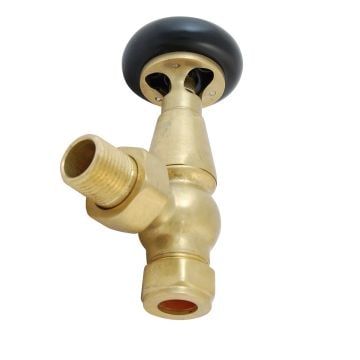 Cast Iron Radiator Valve Brass Thermostatic Tarnished Unlacquered Aged Weathered Old Floor Mounted Far Ag Ub Alt02