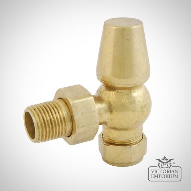 Cast Iron Radiator Valve Brass Thermostatic Tarnished Unlacquered Aged Weathered Old Floor Mounted Far Ag Ub Alt04