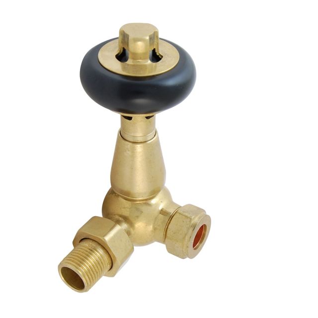 Farringdon Corner Radiator valve in Unlaquered brass
