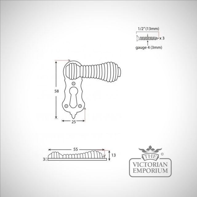 Aged Brass Beehive Escutcheon 83817 Dwg