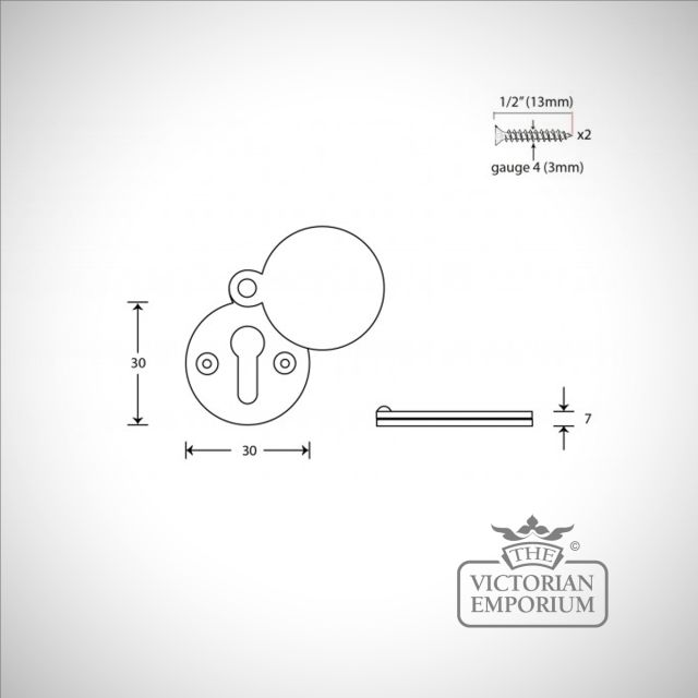 Antique Brass Round Escutcheon 83834 Dwg