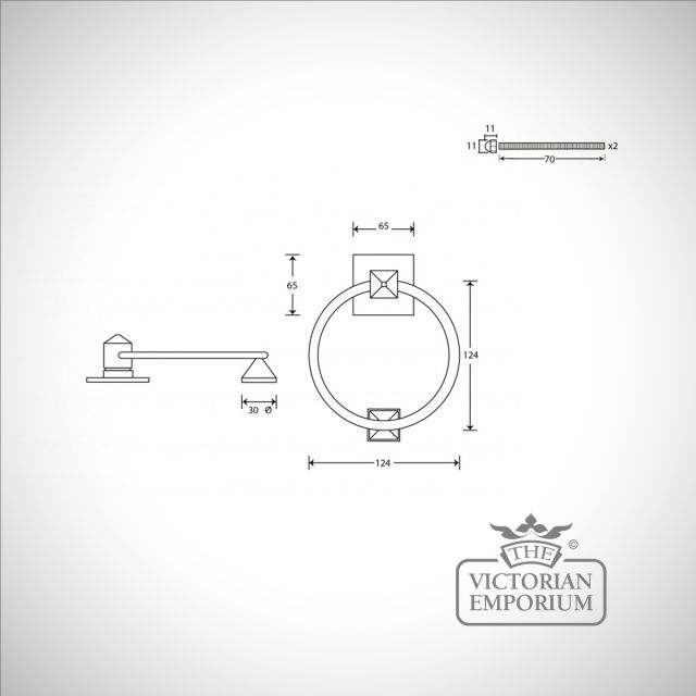 Polished Brass Ring Door Knocker 83836 Dwg