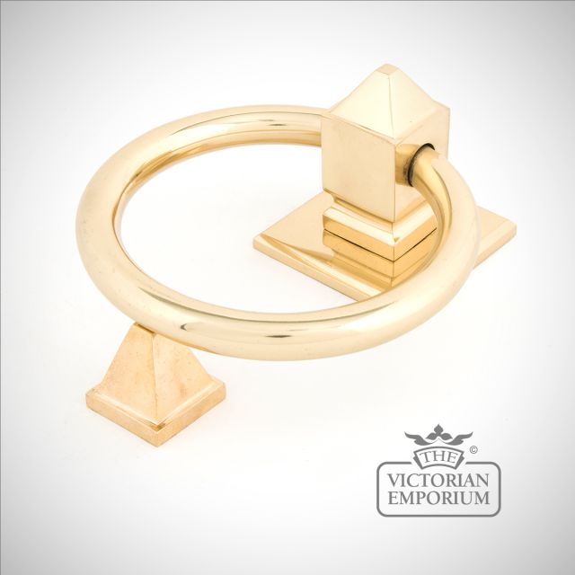 Brass ring door knocker