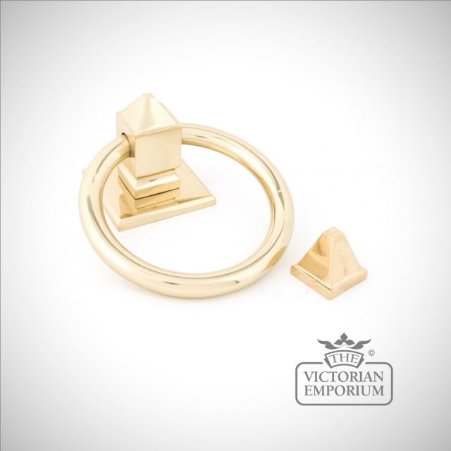 Polished Brass Ring Door Knocker V3 83836 