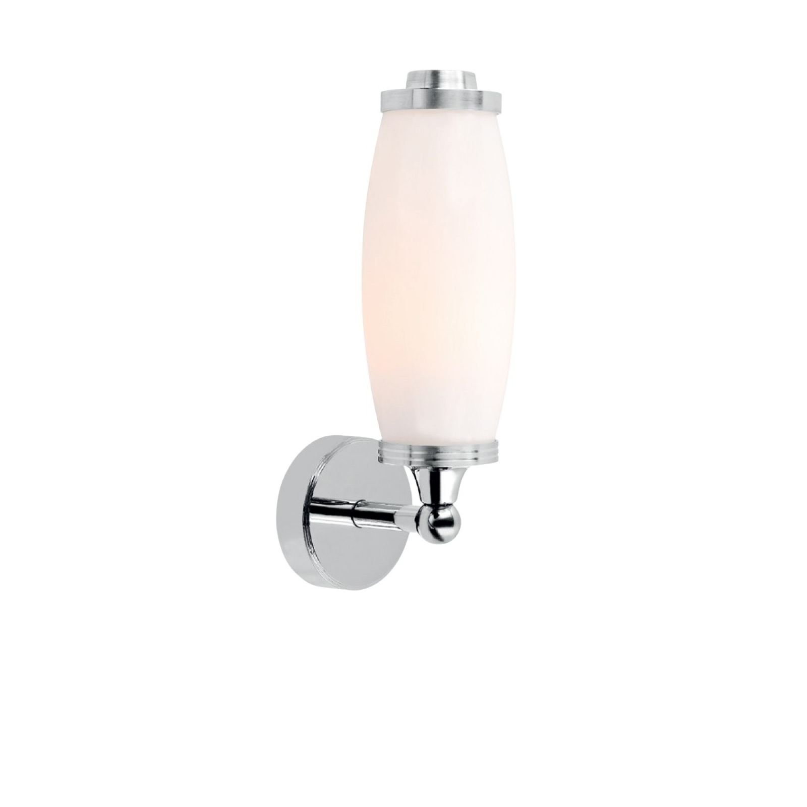 Bathroom wall light in solid brass and chrome or nickel finish