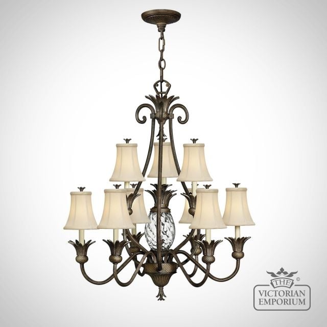 Plantation Style Large 10 Light Chandelier