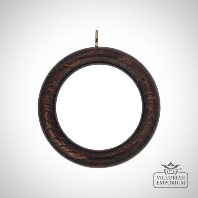 Wooden Curtain Rings - with Brass Eye