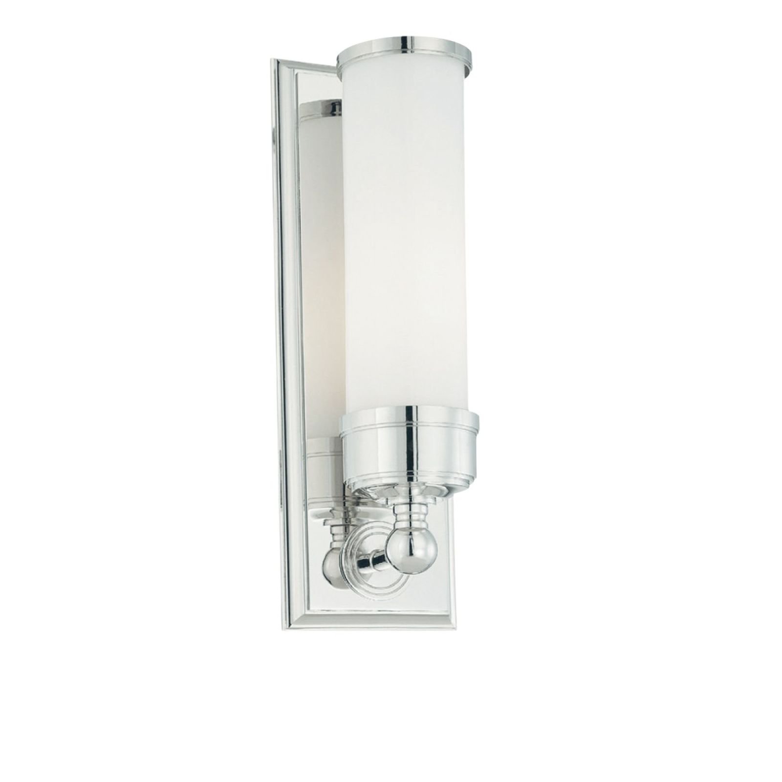 Tubular chrome wall light