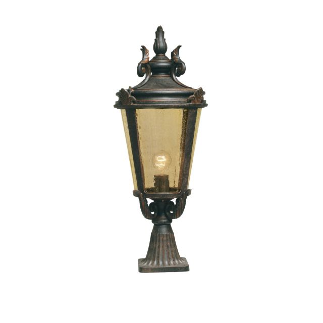Dark bronze pedestal lantern - large