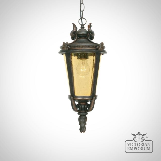 Dark Bronze Chain Lantern - Medium