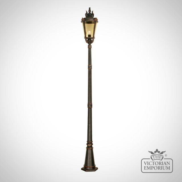 Dark Bronze Pedestal 1 Light Lantern With Lamp Post