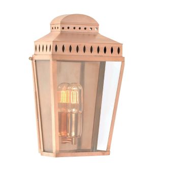 Mansion house wall lantern - polished copper