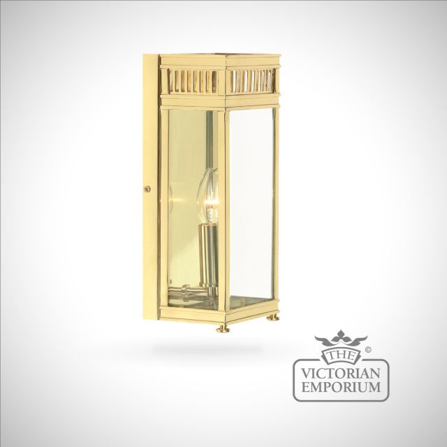 Holborn wall lantern in brushed brass - small