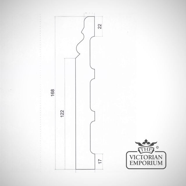 Line Dwg Ogee Skirting 168mm X 21mm Ve11 2849