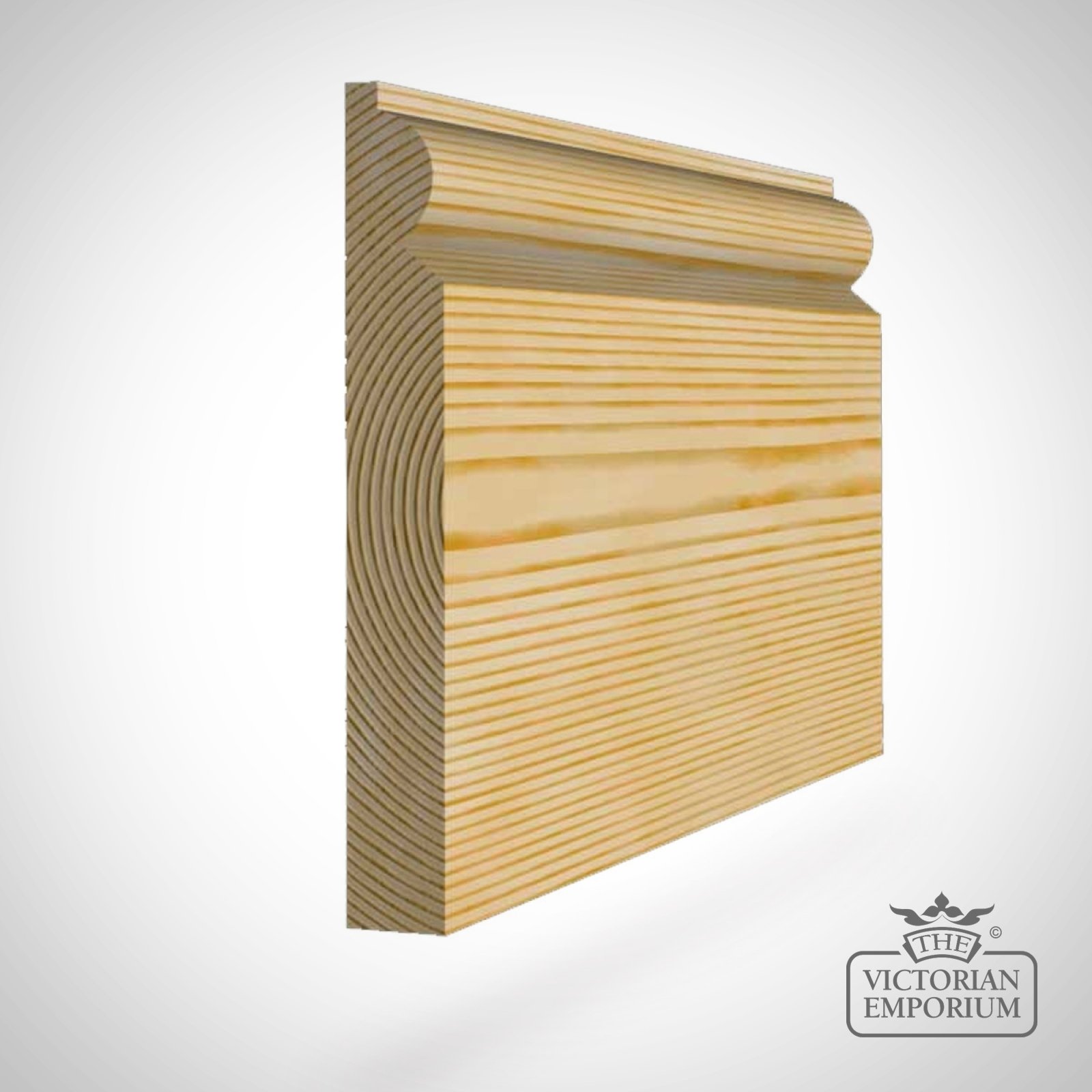 Torus Skirting Board 168 x 21mm - in Redwood (pine), Oak, Ash, Sapele