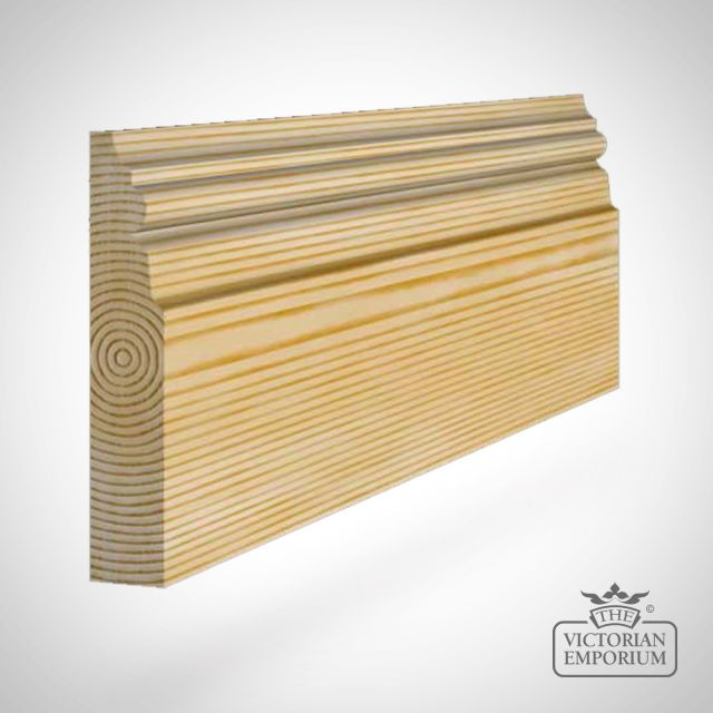 Georgian Skirting With Ridged Profile 117 x 21mm - Redwood (pine) or Oak