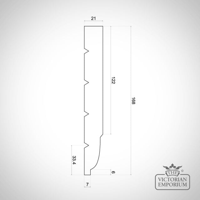 Ovolo Skirting 168 X 21mm Dma