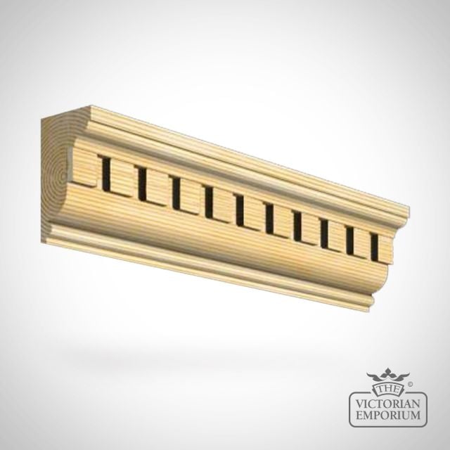 Wooden Dentil Coving 82 x 44mm