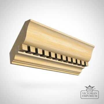 Wooden Dentil Coving 140 x 66mm - Redwood (pine)