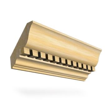 Wooden Dentil Coving 140 x 66mm - Redwood (pine)