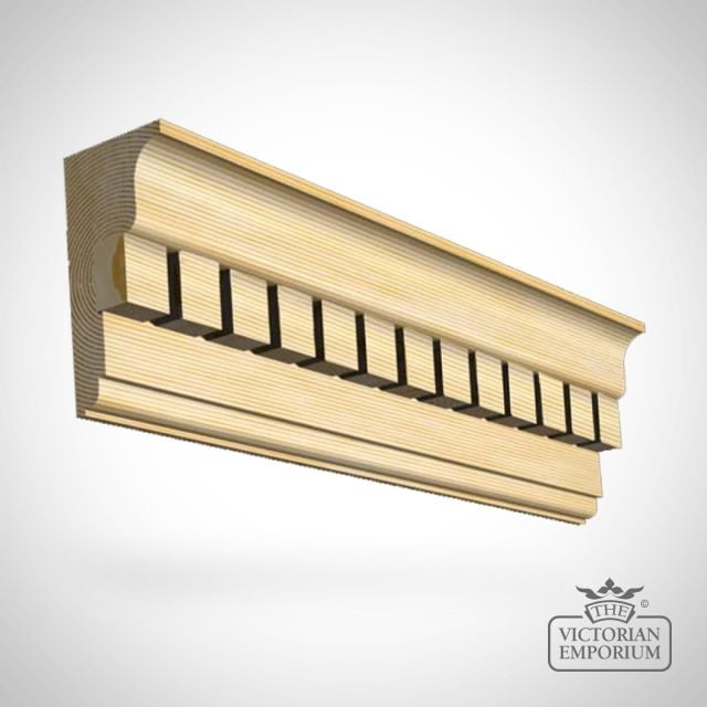 Wooden Dentil Coving 140 x 66mm - Redwood (pine)