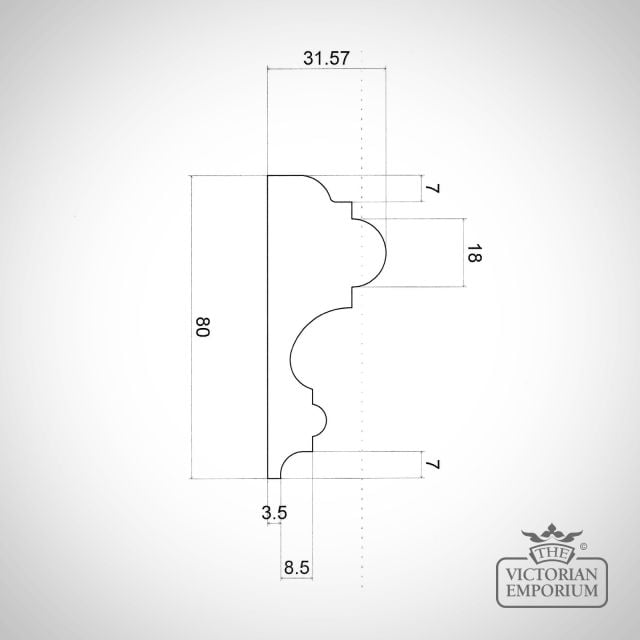 Wooden Dado 81 X 32mm Pattern 5