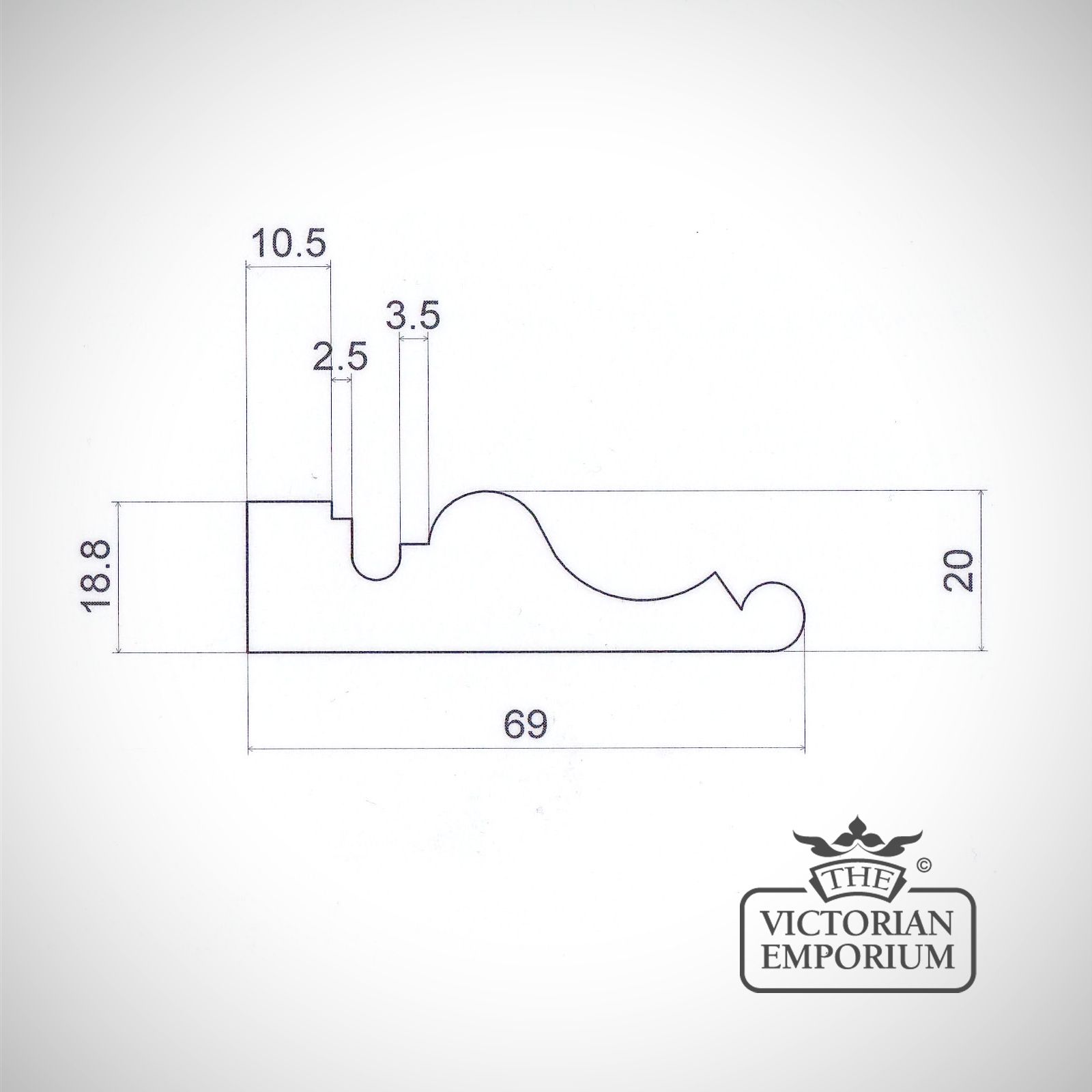 Wooden Door Architrave 69mm x 20mm in Redwood (pine)