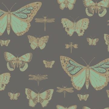 Butterflies and Dragonflies wallpaper in choice of three colours