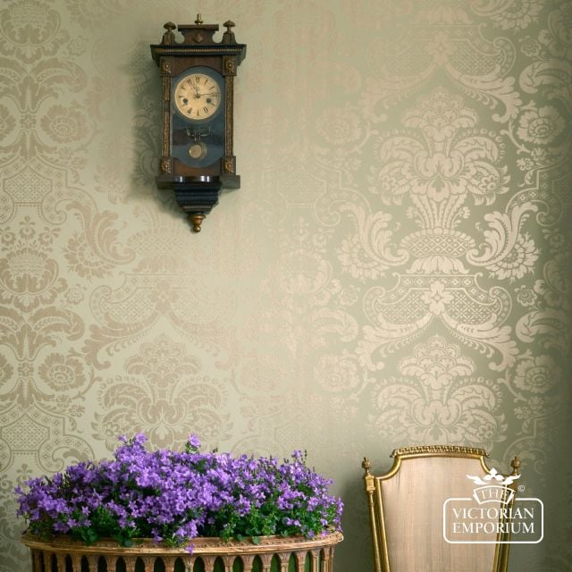 Carmen Damask Wallpaper - Ornate Metallic Ink Wallpaper in 5 Choices