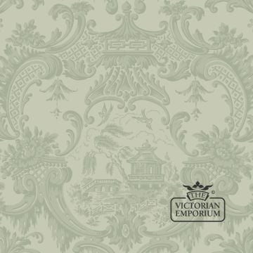 Wallpaper Pagodas And Scrolls Traditional Victorian Edwardian Classic Decorative  Anthology Chippendale China 100 3013