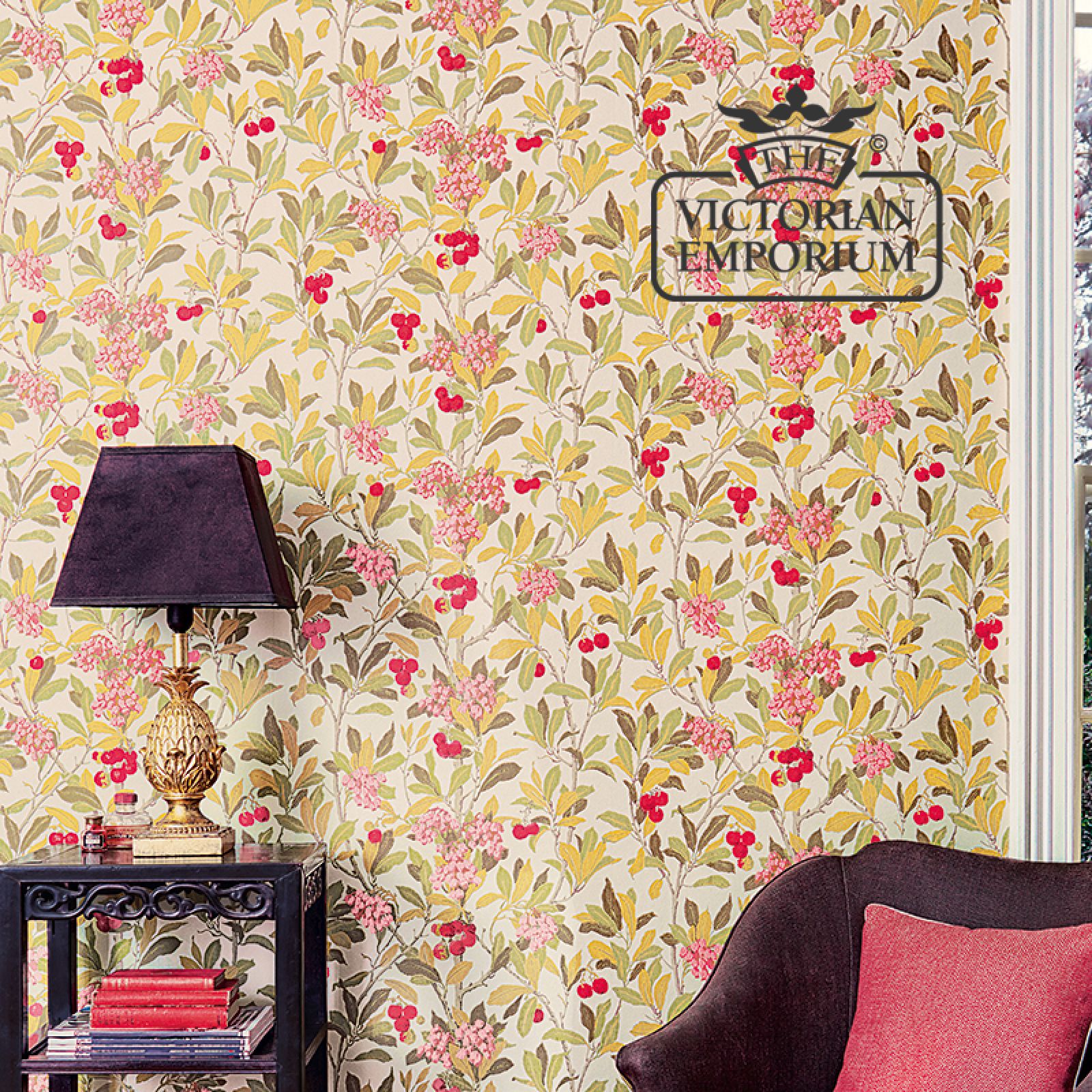 Strawberry Tree wallpaper in choice of 3 colours