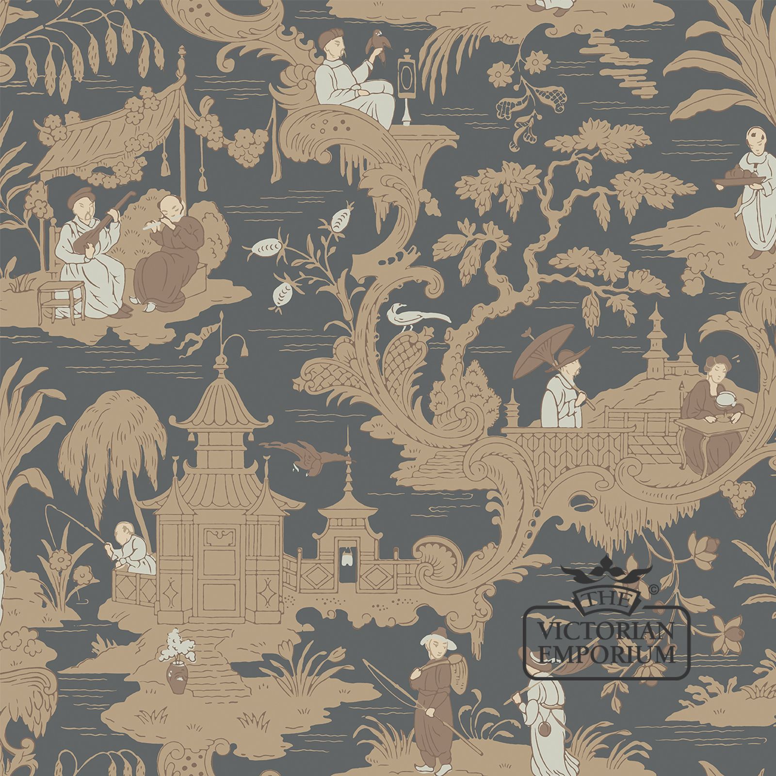 Chinese toile wallpaper in choice of 4 colours