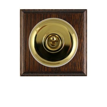 2 Gang Brass Period Light Switch - fluted in a choice of finishes