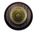 Period-light switch-fluteted-brass-white-mahogany-circular-base