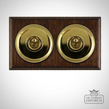 4 Gang Brass Period Light Switch - fluted in a choice of finishes