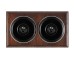 X2gang Double Toggle Period Light Switch Gloss Brown White Mahogany Base