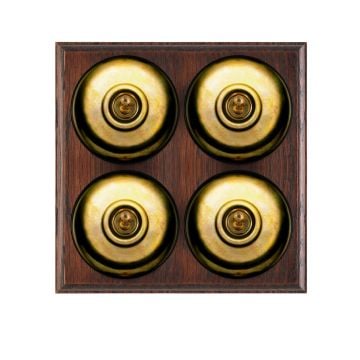 1 gang period light switch - round, plain in antique or polished brass