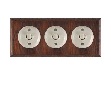 1 gang Bakelite light switch - circular, plain in brown or white