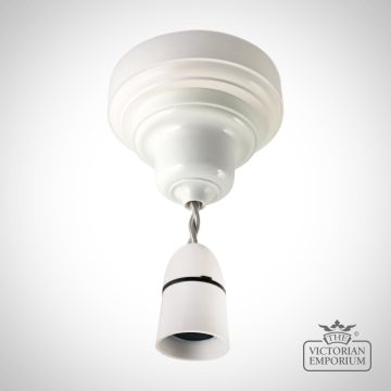 White Bakelite White Cielling Rose