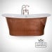 Roll Top Bath Classic Copper Exterior With White Painted Enamel Interiornormandy1
