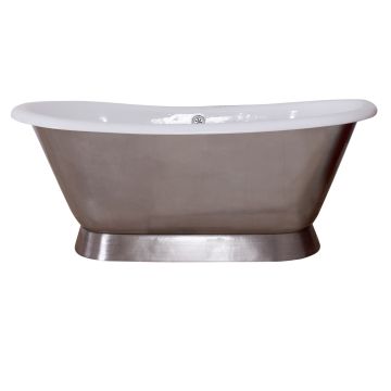 Roll Top Bath Classic Brushed Tin Exterior And Enamel Interior Montreal6