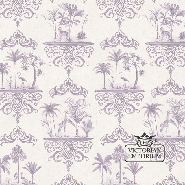 Wallpaper Palms Animals Porcelain Traditional Victorian Edwardian Classic Decorative  Folie Rousseau 99 9038