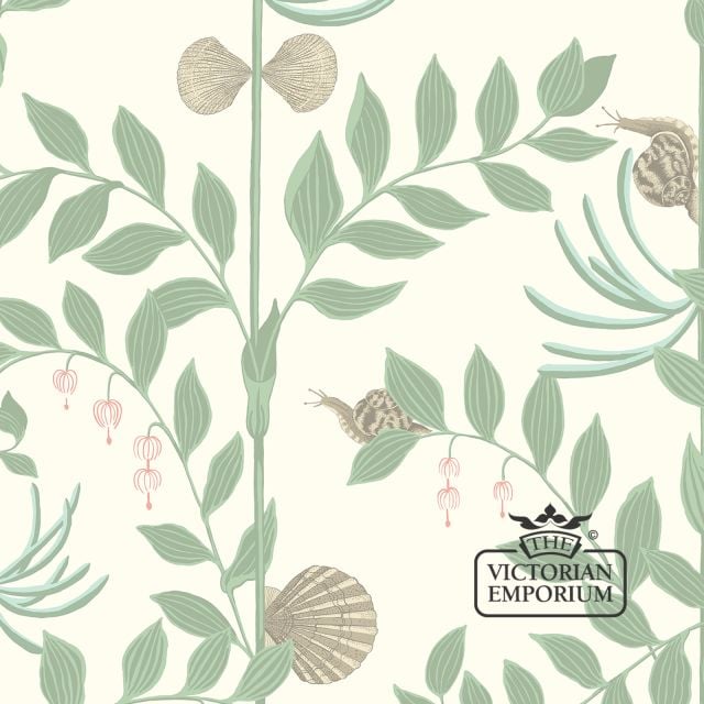 Wallpaper Sea Shells Garden Snails Traditional Victorian Edwardian Classic Decorative  Whimsical Secret Garden 103 9031