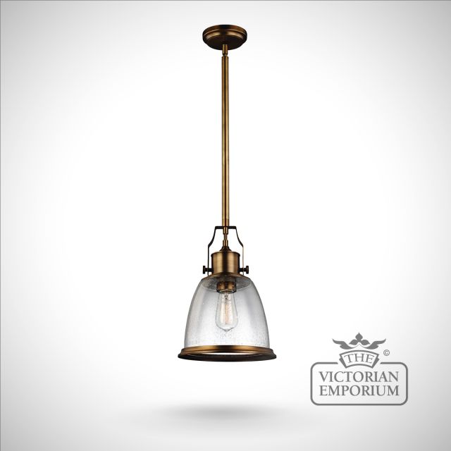 Hobsons medium ceiling pendant in Aged Brass