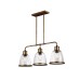 Lamp Light Interior Ceiling Hanging Pendant Aged Brass Industrial 3 Drop Fehobson3pab