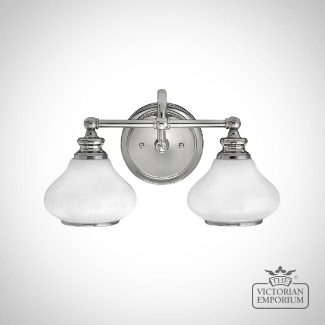 Ainley Bathroom Double Wall Light In Polished Chrome