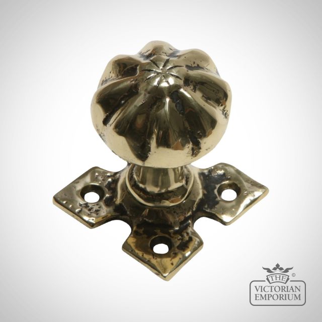 Cast Brass Door Knob Old Classical Victorian Decorative Reclaimed Veb1205 01
