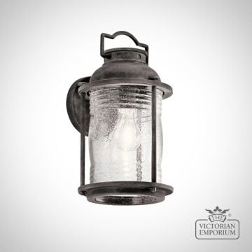 Ashland pedestal lantern in weathered zinc